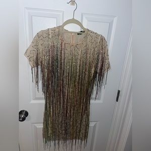 Nasty Gal Gold Tassel Dress, LIKE NEW